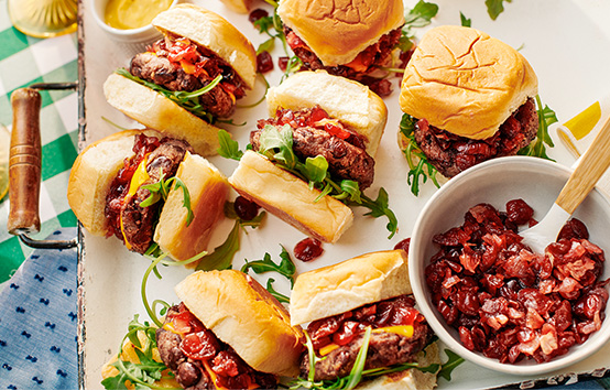 Recipe 2: Black Bean Sliders with Simple Cranberry Relish: