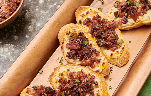 Cranberry Bacon Crostini